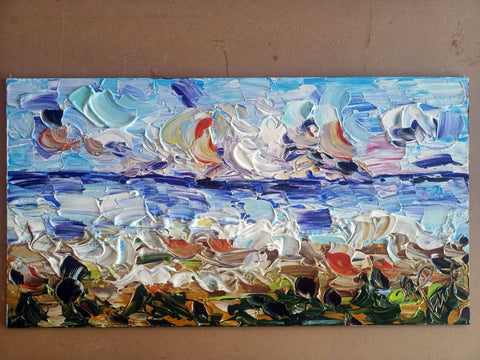 Spuma e Vento – detail of layered surface and expressive marks by Antonino Puliafico