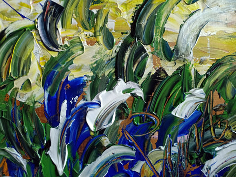 Abbraccio Cosmico – detail view 4 of the original painting by Antonino Puliafico