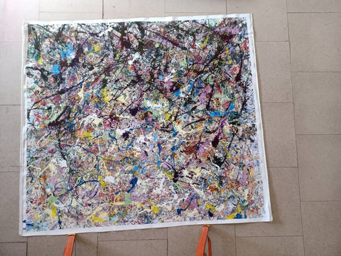 Echi di Stelle Lontane – detail of layered surface and expressive marks by Antonino Puliafico