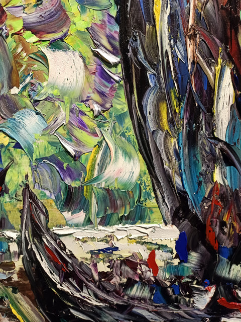 Vele al Chiaro di Luna – detail view 3 of the original painting by Antonino Puliafico