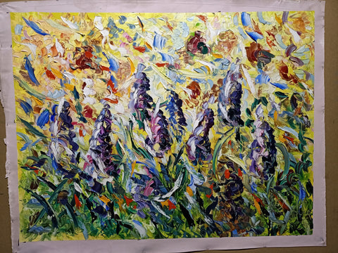 Nebula in Bloom – detail view 2 of the original painting by Antonino Puliafico