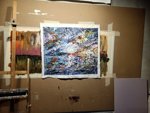 Oltre l’Orizzonte – detail view 6 of the original painting by Antonino Puliafico