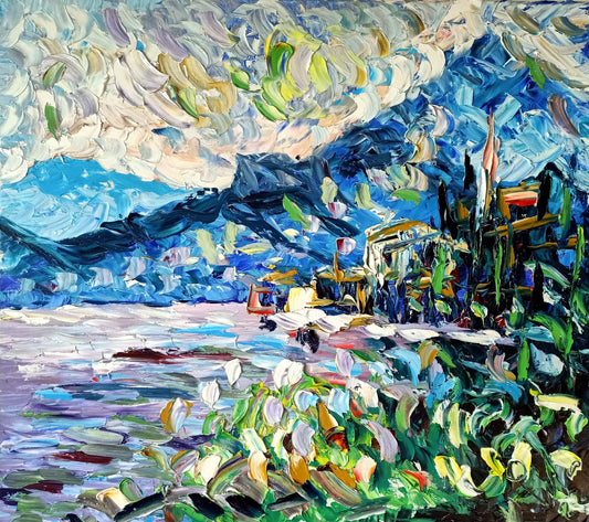 Verde lago olio su tela 90x80cm - Arte Puliafico